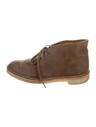 Pre-owned Clarks Suede Lace-up Boots In Brown