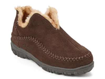 Clarks Suede Notched Slipper In Brown