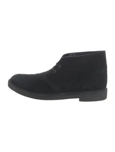 Pre-owned Clarks Suede Oxfords In Blue