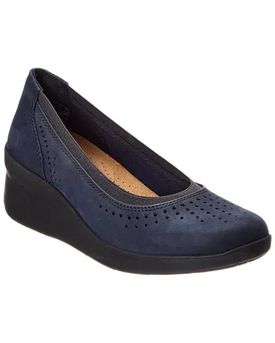 Clarks Suttyn Kaylie Leather Wedge In Blue