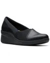 Clarks Suttyn Walk Leather Wedge Slip-on In Black