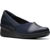 Clarks Suttyn Walk In Blue Leather In Navy Leather