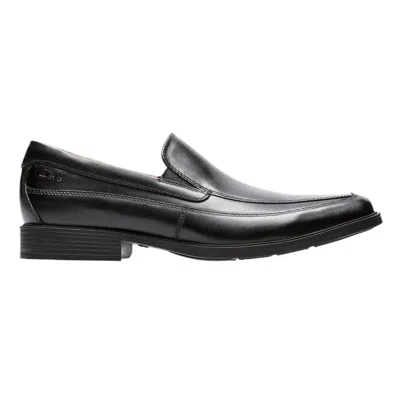 Clarks Tilden Free Mens Leather Cushioned Loafers In Black