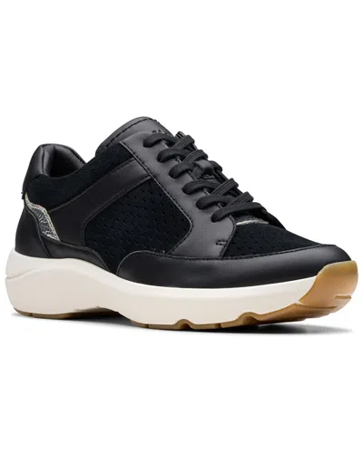 Clarks Tivoli Walk Leather Sneaker In Black