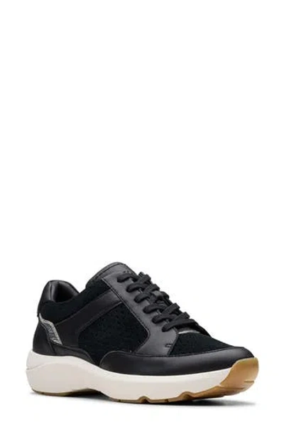 Clarks Tivoli Walk Leather Sneaker In Black