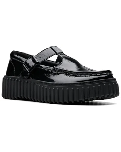 Clarks Torhill Bar Leather T Bar In Black