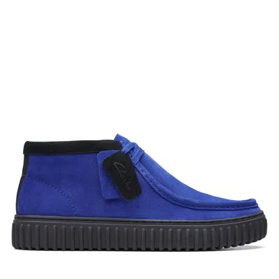 Clarks Torhill Hi In Blue Suede In Multi