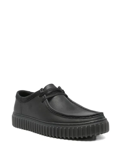 Clarks Torhill Leather Derby Shoes In Black