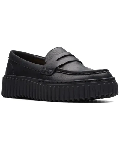 Clarks Torhill Penny Leather Loafer In Black
