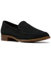 Clarks Trish Cove Suede Loafer In Black