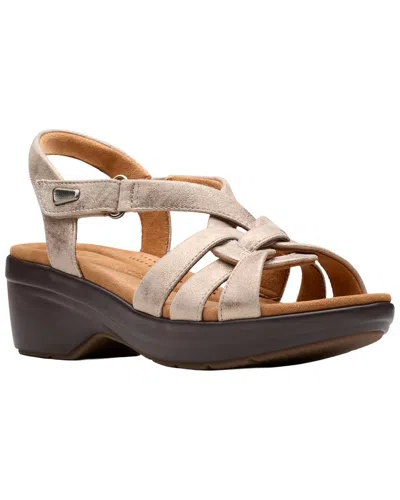 Clarks Tuleah Cross Leather Sandal In Neutral