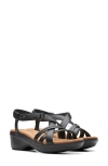 Clarks Tuleah May Leather Sandal In Black Leather