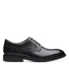 Clarks Un Hugh Lace In Black Leather In Black