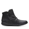 Clarks Un Loop Top In Black Leather In Black