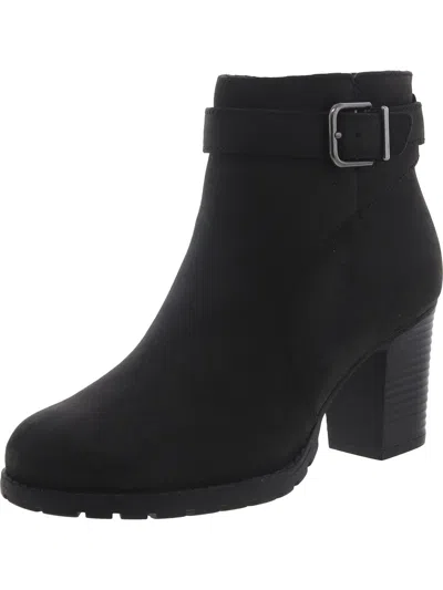 Clarks Verona Lark Womens Leather Zip Up Ankle Boots In Black