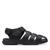 Clarks Walkford Fish In Black Leather In Multi