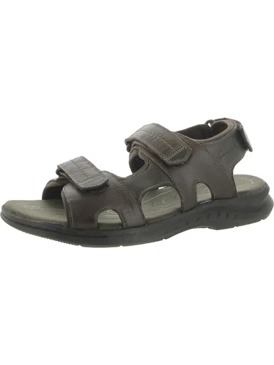 Clarks Walkford Walk Mens Leather Lifestyle Slingback Sandals In Brown