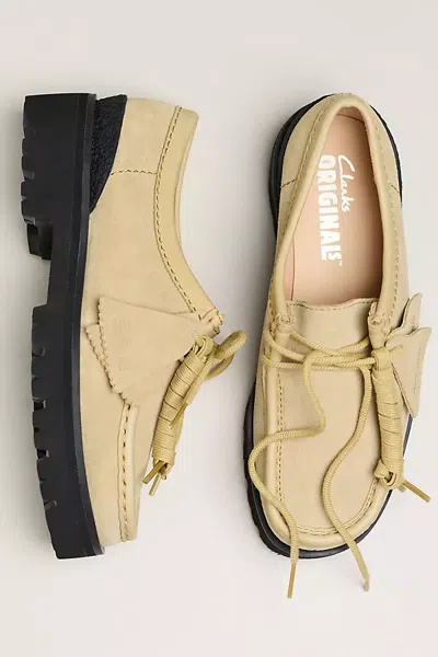 Clarks Walla Yukoner Suede Moc Toe Oxfords In Gold
