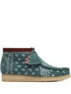 Clarks Wallabee Bandana-print Desert Boots In Green