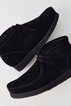 Clarks Women's Wallabee Boot In Black Suede, Women's At Urban Outfitters