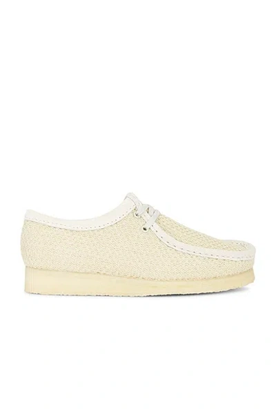 Clarks Wallabee Boot In Off White Mesh