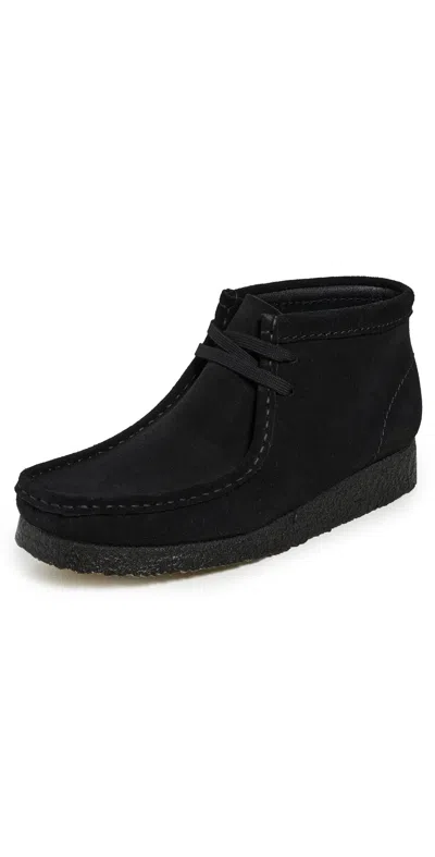 Clarks Wallabee Boots Black Suede
