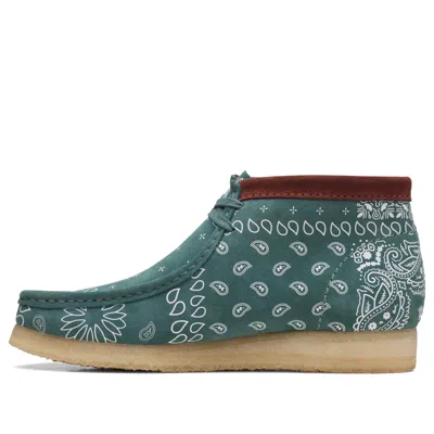 Clarks Wallabee Boots 'green Paisley'