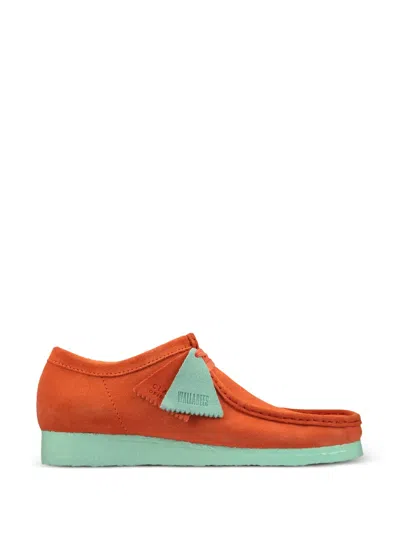 Clarks Wallabee "coral" Desert Boots In Orange
