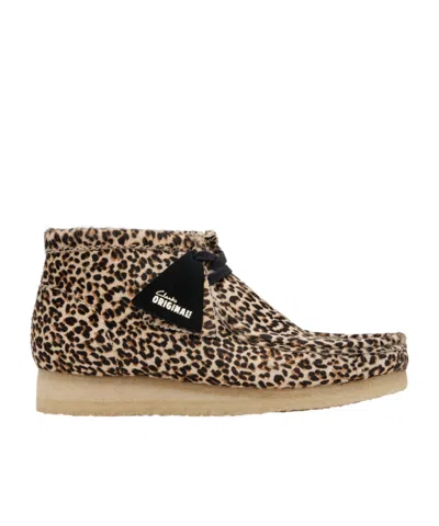 Clarks Wallabee Desert Boots In Animal Print