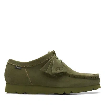 Pre-owned Clarks Wallabee Gtx Loden Mens Green Oxfords & Lace Ups Casual Shoes