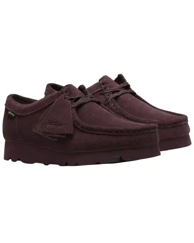 Clarks Wallabee Gtx Suede Moccasin In Purple