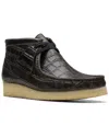 Clarks Wallabee Leather Boot In Black