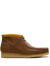 Clarks Wallabee Nubuck-leather Boots In Brown