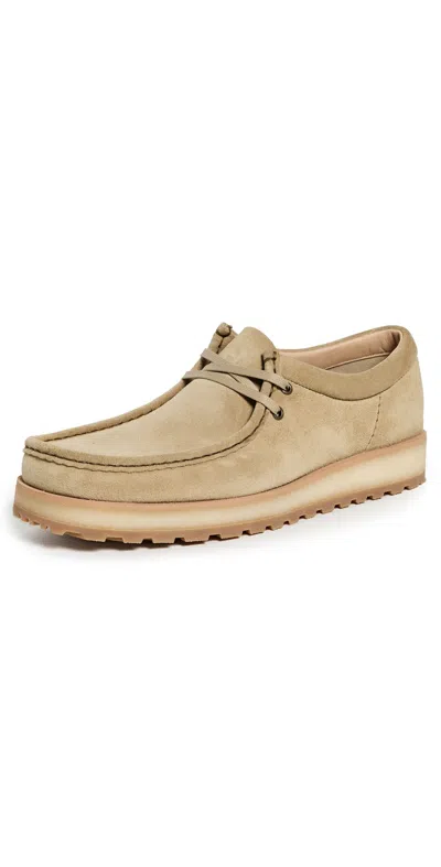 Clarks Wallabee Scout Lo Shoes Dark Sand Suede