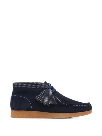Clarks Kids' Wallabee Suede Boots In Blue