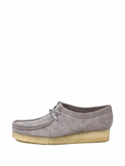 Clarks Wallabee Suede Loafers In Gray