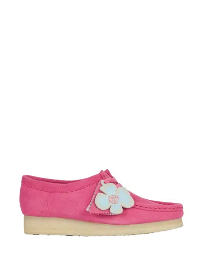 Clarks Wallabee Suede Loafers In Pink
