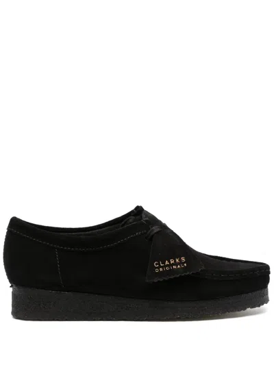 Clarks Wallabee Suede Shoes In Black