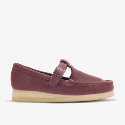 Clarks Wallabee T Bar In Pink