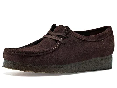 Clarks Wallabee Women's Lace Up Casual Shoes Chocolate Suede 1: 6 B - Medium, Leather In Burgundy