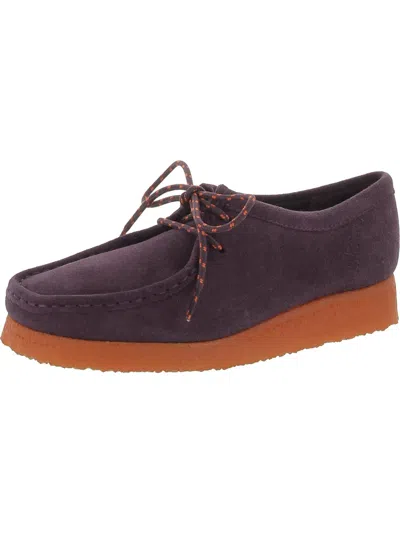 Clarks Wallabee Womens Lace-up Moc Toe Chukka In Purple