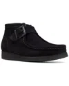 Clarks Wallabt Buckle Suede Bootie In Black