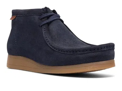 Clarks Wallaston Boot Men's Boots Navy Suede: 8 D - Medium In Blue
