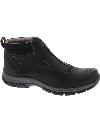 Clarks Walpath Zip Mens Leather Waterproof Ankle Boots In Black