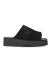 Clarks Wedge Black Platform Slide In Black