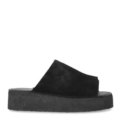 Clarks Wedge Black Platform Slide