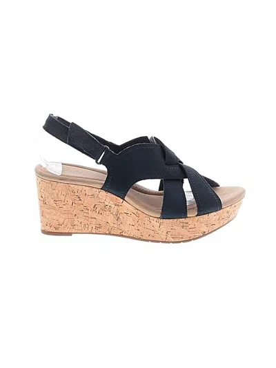 Pre-owned Clarks Wedges In Blue