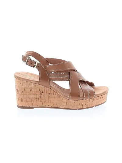 Pre-owned Clarks Wedges In Brown