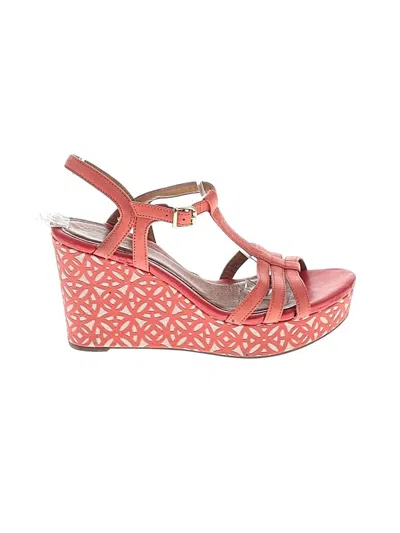 Pre-owned Clarks Wedges In Red