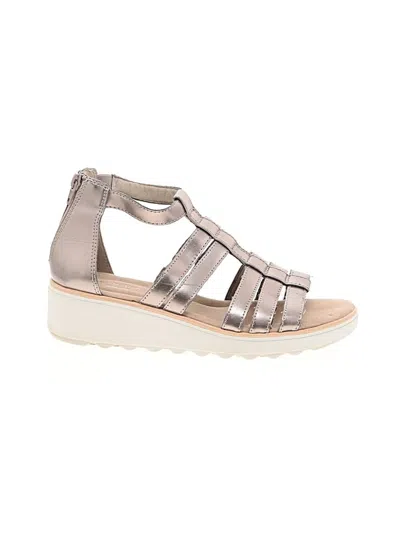 Pre-owned Clarks Wedges In Silver